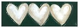 ROBERTA RICCHINI THREE RED HEARTS 13"X37.5" NAIVE BLACK WHITE ART PRINT UL2816