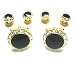 Swarovski Crystal & Gold Tuxedo Cufflink & Stud Set