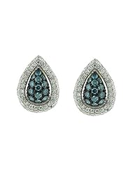 14K White Gold 0.8cttw Round Shaped White Brilliant Diamond Gemstone Earrings