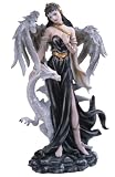 Black Fairy With White Dragon Collectible Figurine Decoration Statue