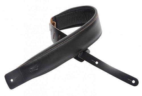 Levy's DM1PDBLK 2.5-inch Leather Guitar Straps  Black