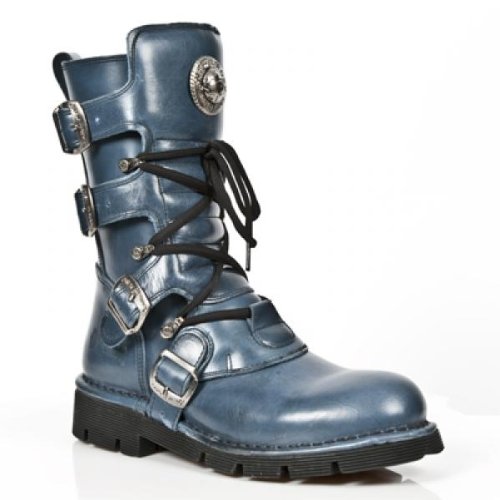 New Rock Boots Lederstiefel blau Style 1473