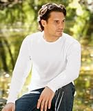 UltraClub Organic Men?s Ring-Spun Organic Cotton Long-Sleeve Crewneck Tee