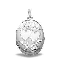 Sterling Silver Oval Four Photo Locket 3/4 inch x 1-1/4 inch Sterling SIlver