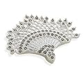 Vintage Style Fan Fashion Pin Brooch Marcasite Fine Silver Plate