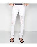 Bullhead Hermosa Super Skinny Destroyed White Jeans - White X Size 1