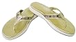 Coach Signature Khaki Gold Latrice Flip Flops Shoes New
