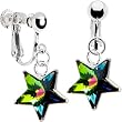 Handcrafted Austrian Crystal Vitrail Star Clip Earrings