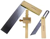 Footprint 304FSK Measuring & Marking Beechwood and Brass Set Includes 1876 Mortice/Marking Guage, 1249 Square, and 1254 Carpenter's Bevel