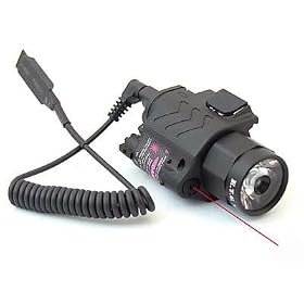 Instapark RAS RIS Rail Mounted Tactical High output 3Watt LED Flashlight w/ Laser Sight