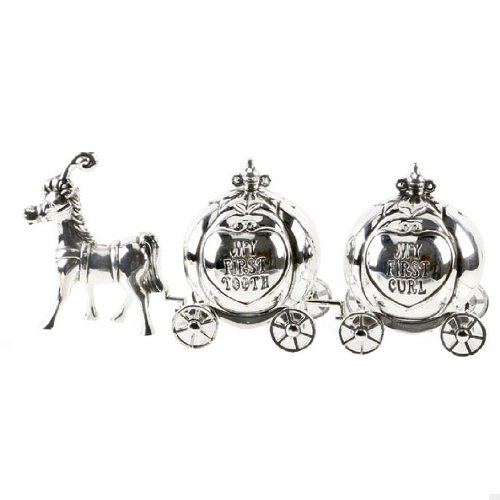 Silver Plated Cinderella Carriage My First Curl, 