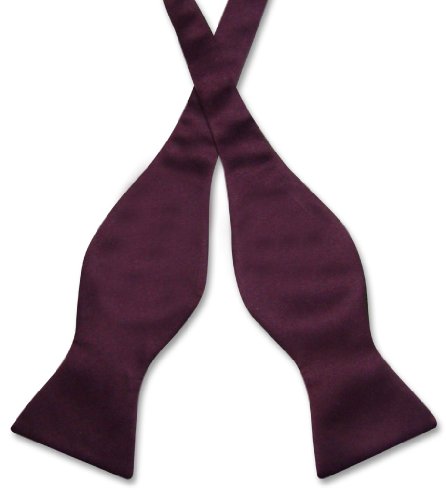 Vesuvio Napoli SELF TIE Bow Tie Solid EGGPLANT PURPLE Color Men's BowTie