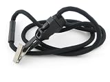 Black Optibraid Round Break-Away Lanyard with Bulldog Clip. Sold Individually