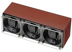 Swiss Kubik Leather Watch Winder for Three Watches