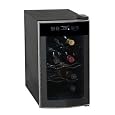 AVANTI 8 BOTTLE THERMOELECTRIC WINE COOLER - BLACK CABINET W/STAINLESS STEEL FRONT FINISH AND GLASS DOOR