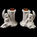 Set of 2 Angel Ceramic Candleholders Sitting
