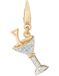 Gold over silver 0.09ct TDW Diamond Martini (Charm)