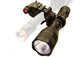 Universal barrel mount combo with strobe flashlight and laser sight