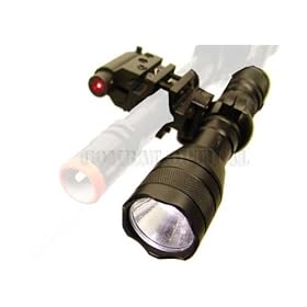 Universal barrel mount combo with strobe flashlight and laser sight by 