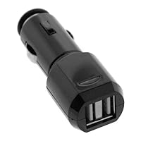 GTMax Black 2-Port Rapid USB Car Charger Power Adapter for BlackBerry Curve 9380, Bold 9790, Curve 9360, Curve 9370, Curve 9350