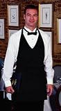 F23 V-Neck Tuxedo Apron (Black Pinstripe) (32'' L X 28'' W) (6/Order)