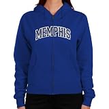 Memphis Tigers Ladies Arch Applique Midweight Zip Hoodie - Royal Blue