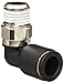 Legris 3109 60 14 Nylon & Nickel-Plated Brass Push-to-Connect Fitting, 90 Degree Elbow, 3/8