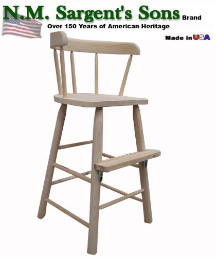 unfinished wood high chair