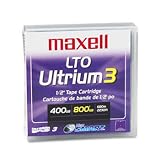 Maxell 183900 - 1/2 Ultrium LTO-3 Cartridge, 2200ft, 400GB Native/800GB Compressed Capacity