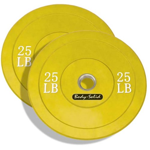 Body-Solid Yellow Bumper Plates - 25lb. Pair