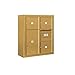 Salsbury Industries 3809D-03GFU 4C Surface Mounted Horizontal Mailbox, Front Loading, Double Column, 3 MB3 Doors, 1 PL6, Usps Access, Gold