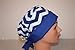 Surgical Scrub Hat Cap Blue Chevron Pixie Style