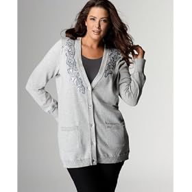 Calvin Klein Jeans Plus Size Sweater, Long Sleeve Cardigan with Applique