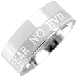Christian Stainless Steel Rings - "Fear No Evil" Psalm 23:4 - Size 09 - 12 Christian Stainless Steel Rings - "Fear No Evil" Psalm 23:4 - Size 09 - 12