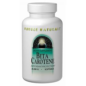 Beta Carotene 25,000 IU 100 softgels, Source Naturals
