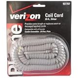 New-25' Silver Handset Cords - 25 Pack - JAS-TL96195PK