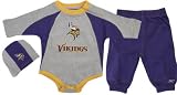 Minnesota Vikings Infant Long Sleeve Creeper Pant and Skull Cap Set