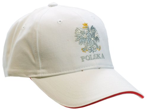 Polish Apparel White Baseball Cap - Polska & Silver Ealge