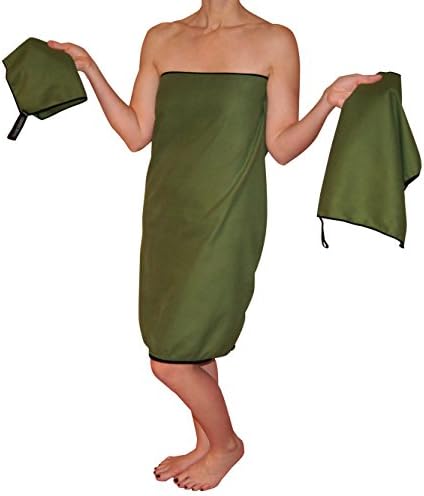 Country Bound Premium Microfiber Travel Towel Set 3 Piece with Large 30 x 60" Body Towel Ultra-Absorbent Antibacterial Quick Dry Towels Includes Mesh Storage For Fast Drying