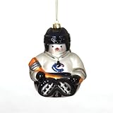 Vancouver Canucks NHL Glass Snowman Ornament (5.5")