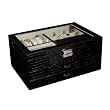 "Alana" Mele & Co. Glass Top Locking Jewelry Box in Black Croco Faux Leather