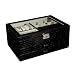"Alana" Mele & Co. Glass Top Locking Jewelry Box in Black Croco Faux Leather