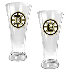 Boston Bruins NHL 2pc 16oz Pilsner Glass Set - Primary Logo by Great American Products