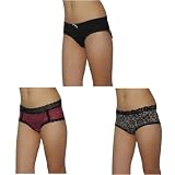 3 PACK: Ladies Marilyn Monroe Sexy Stretch Hipster Brief Panties Underwear / Knickers - Multicolor