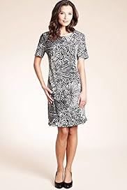 Abstract Print A Line Jersey Dress