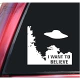 X-Files I Want To Believe White Vinyl Decal Sticker