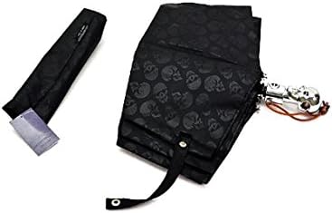 BATTOP Automatic folding Skull Umbrella Creative Gift Fashion Umbrella for sun and rain (Silver handle)