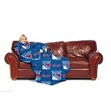 NHL New York Rangers Adult Comfy Throw Blanket with Sleeves