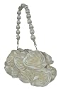 Stilvolle Handtasche/Brauttasche mit Blüten in Creme