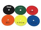 選べる サイズ 直径 80mm 100mm 粒度 #50～3000 6枚 8枚 セット 大理石 ダイヤモンド 研磨 パッド ポリッシャー (A 80mm 6枚セット)